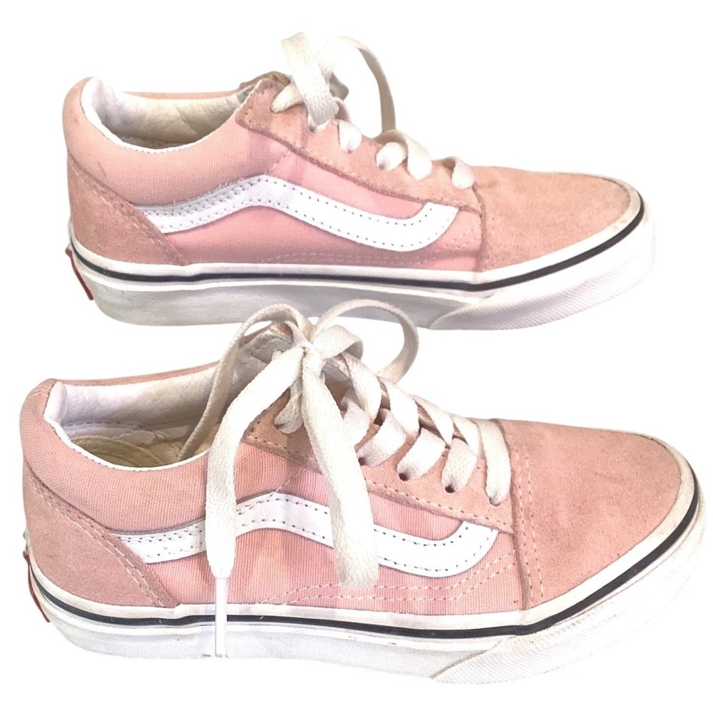Vans Old Skool Pink Suede Canvas Low Top Sneakers - Size 12 Kids